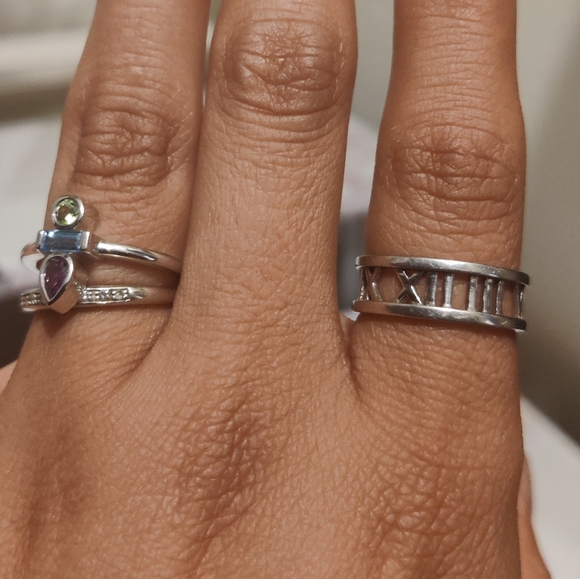 Sterling Forever Roman Numeral Ring Size 7 - Picture 6 of 9